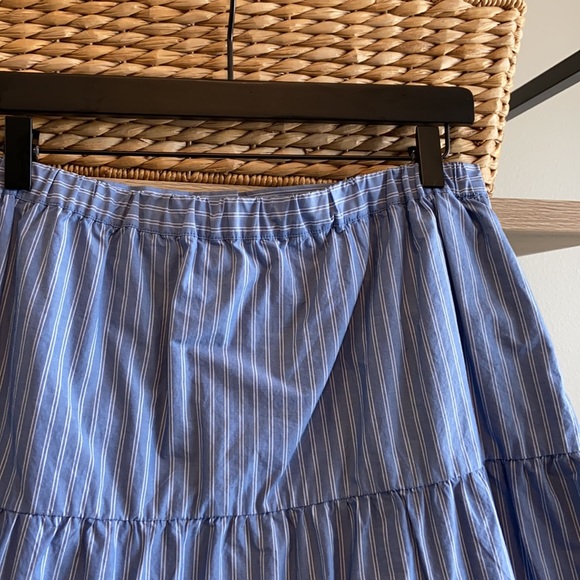 NWT Madewell Bistro Stripe Button Placket Skirt, L - Picture 6 of 10